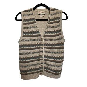 Vintage Braemar Petites by Jeremy Scott Knit Button-Up Vest